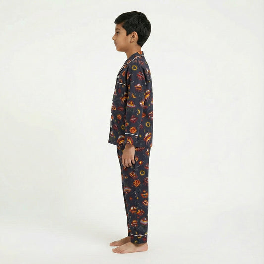 Boys’ Black Alien Co-Ord Sets with pant