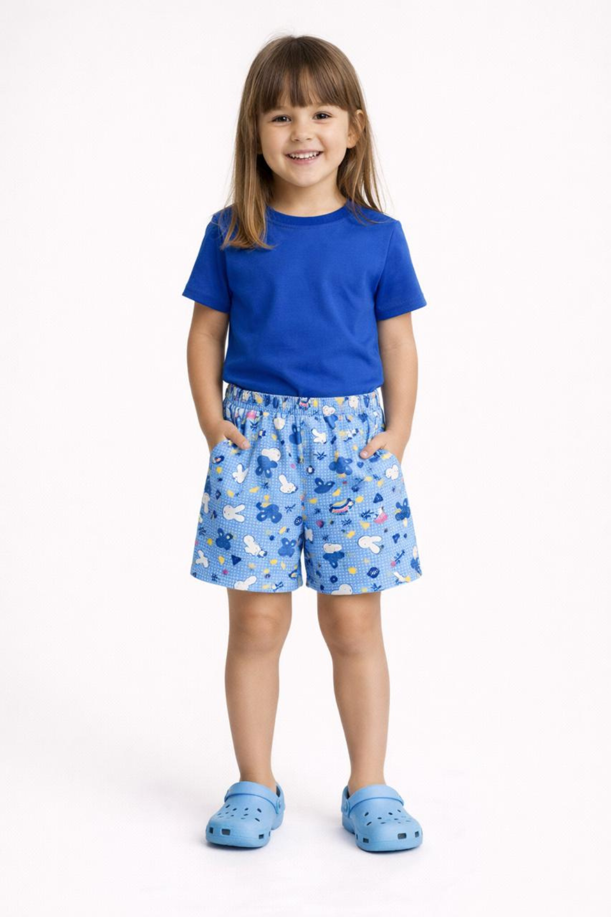 Kids Girl's Printed Cotton Shorts
