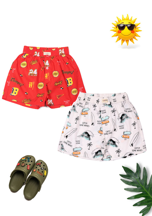 CLLING Boys Cool Graphic Printed Cotton Boxer Shorts for Kids