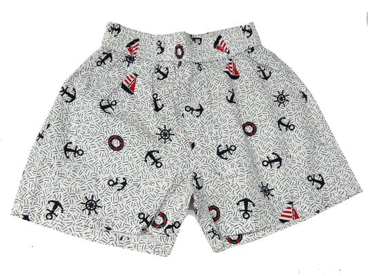CLLING Kids 100% Pure Cotton Printed Boxer Shorts (3-Pack) - Light Grey Anchor, Green Campus & Tropical Leaf