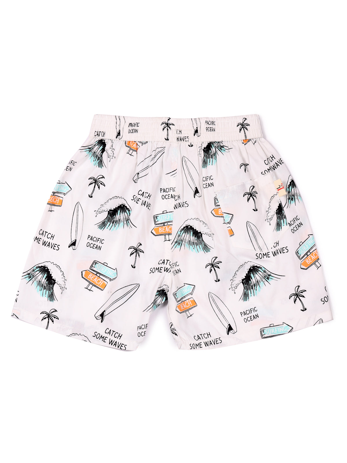 CLLING Boys Soft Cotton Printed Shorts (3-Pack Set) - Surf Waves, Camping & Anchor Graphics