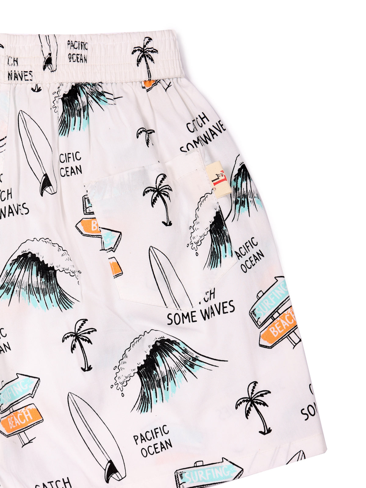 CLLING Kids Super Soft White & Black Graphic Cotton Boxer Shorts Set - Pack of 2