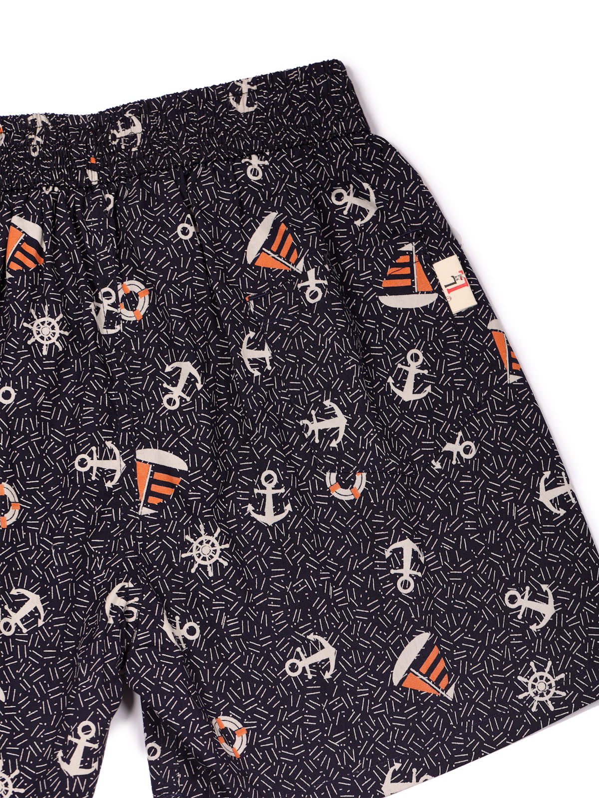 CLLING Boys Red Sports & Navy Nautical Printed Cotton Boxer Shorts