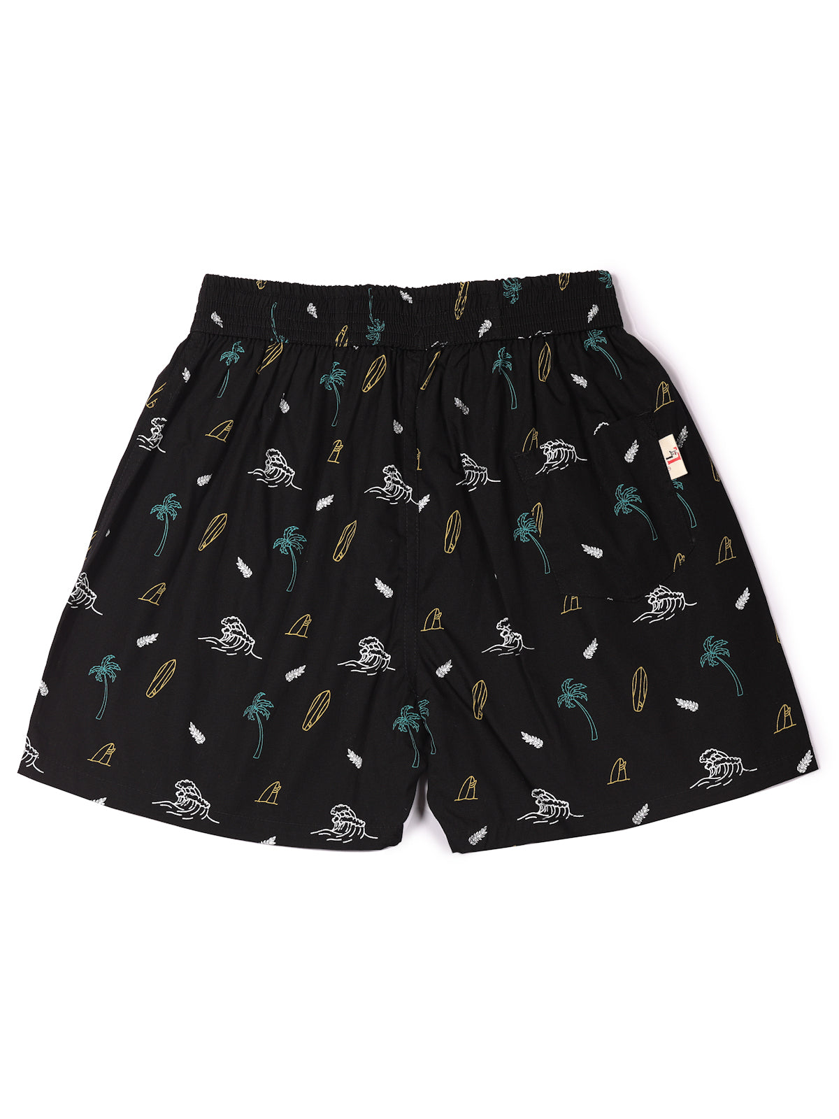 CLLING Boys Pure Cotton Printed Shorts (Pack of 3) - Nautical Anchor, Black Palm Waves & Tropical Leaf