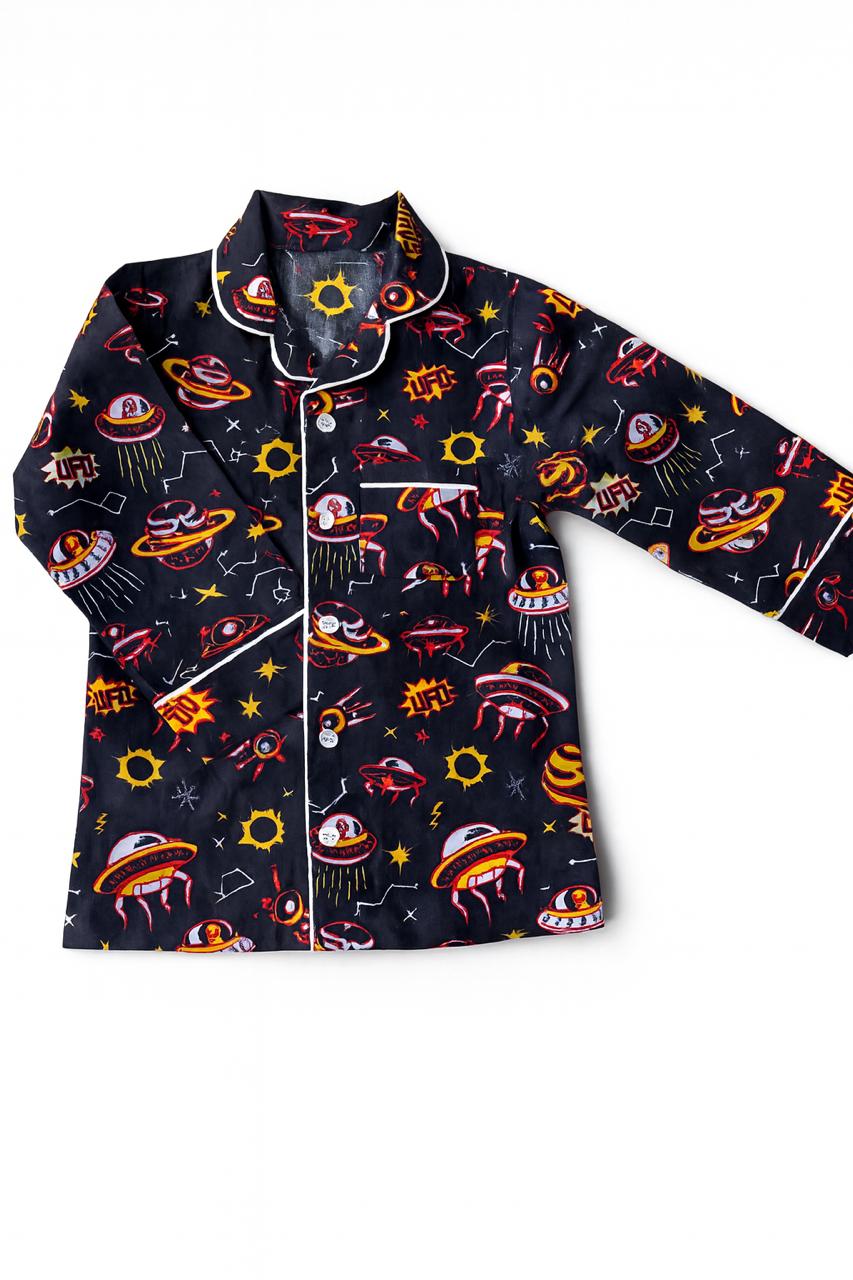 Boys’ Black Alien Co-Ord Sets with pant