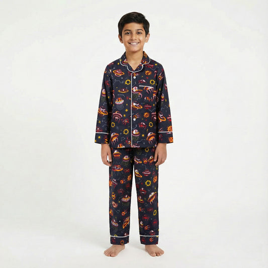 Boys’ Black Alien Co-Ord Sets with pant