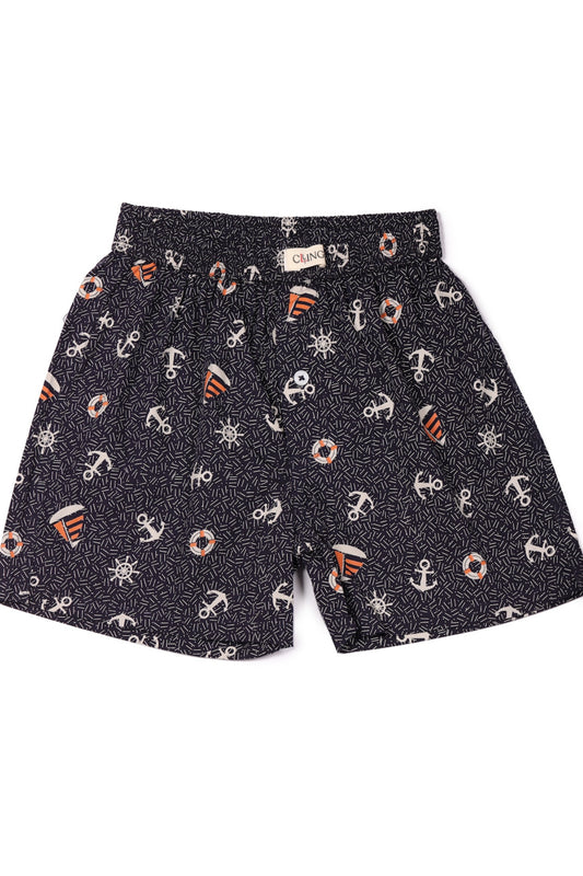 Boys’ Black Ship and Anchor Boxers