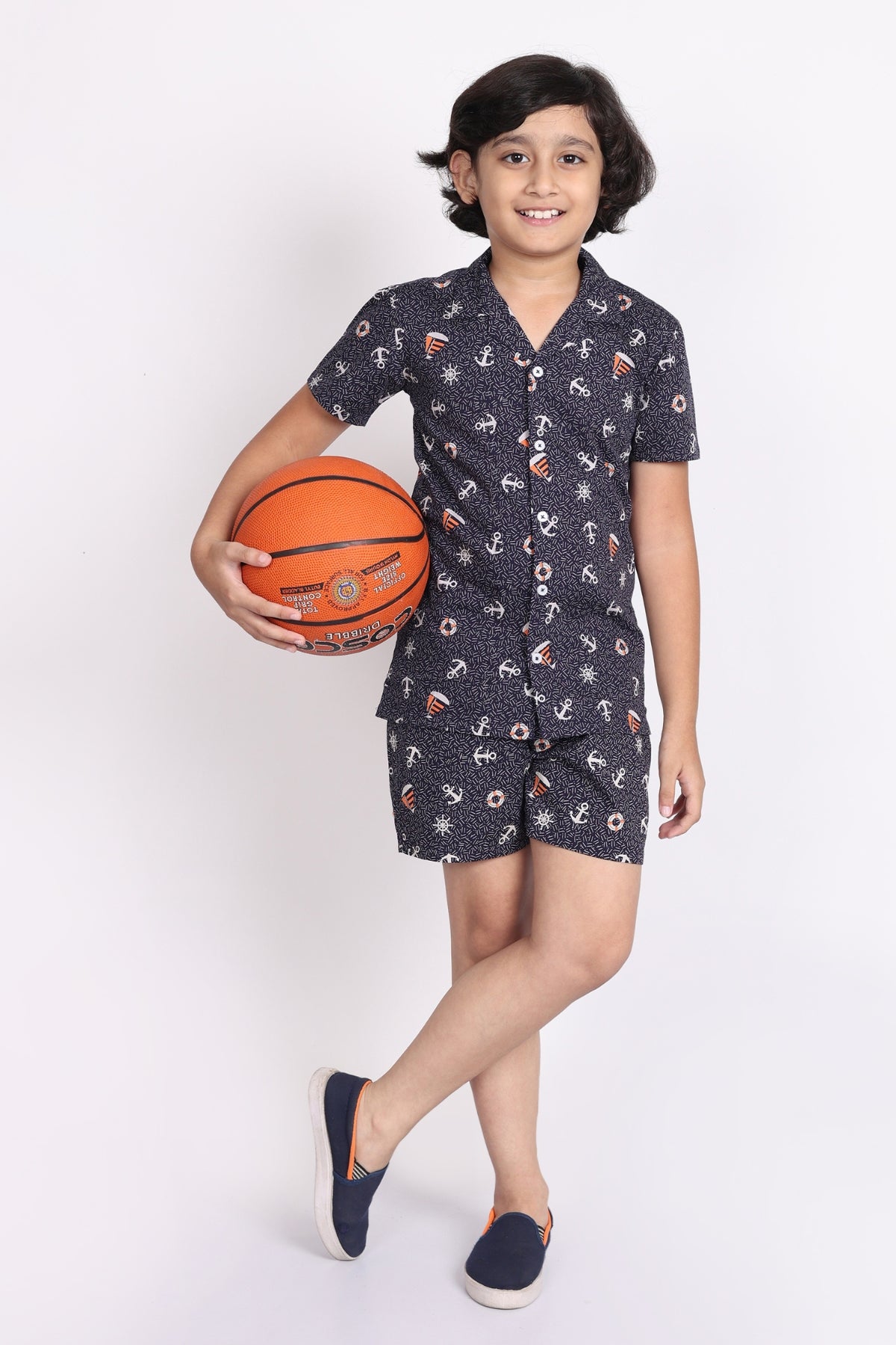 Boys’ Black Ship and Anchor Co-Ord Set