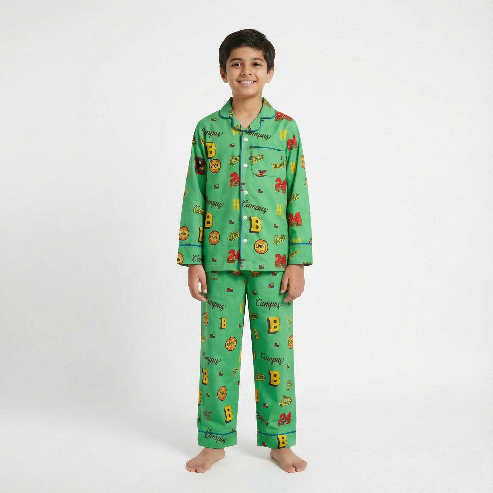 Boys’ Green Big B Co-Ord Sets with pant