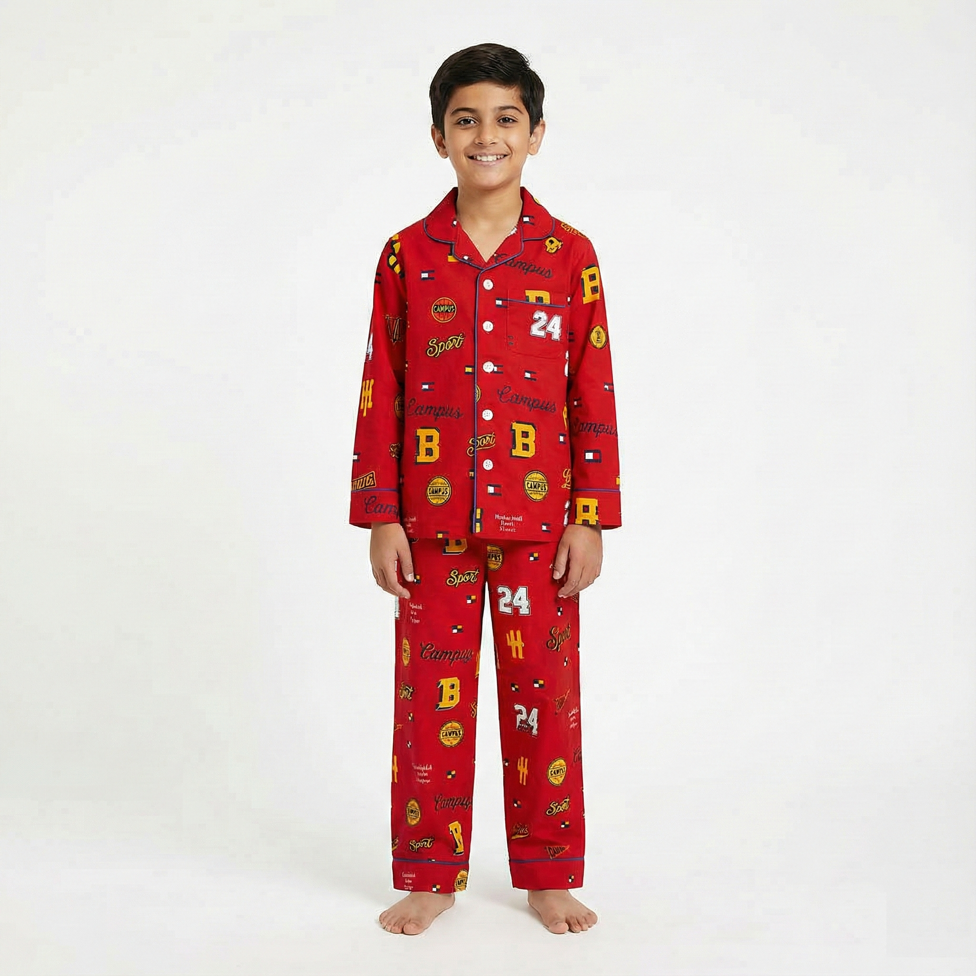 Boys’ Red Big B Co-Ord Sets with pant