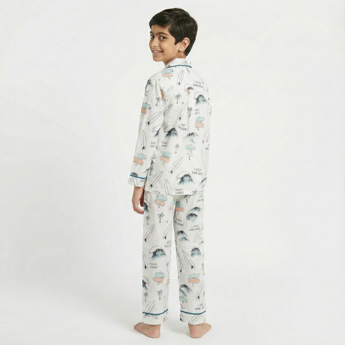 Boys’ White Breeze Co-Ord Sets with pant