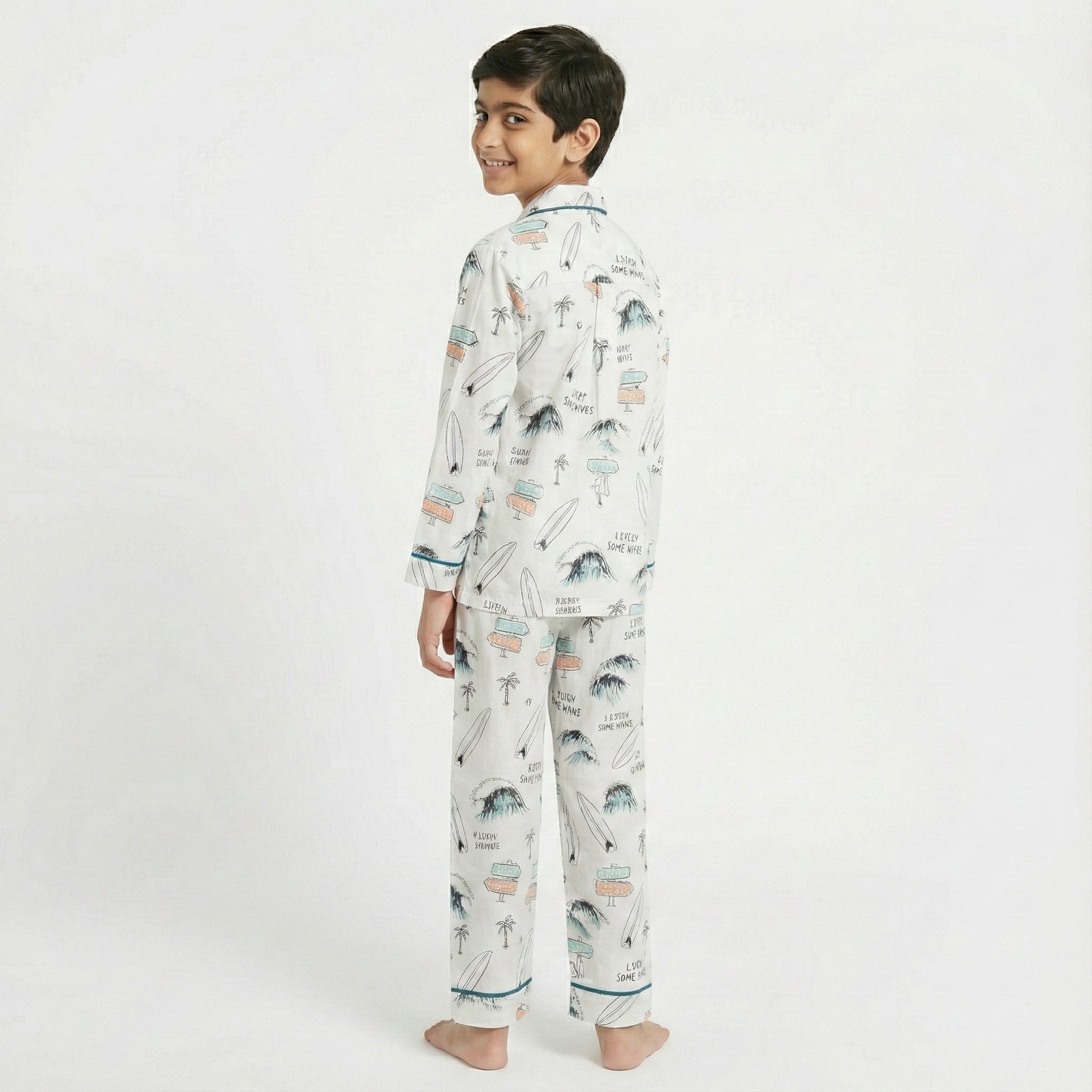 Boys’ White Breeze Co-Ord Sets with pant