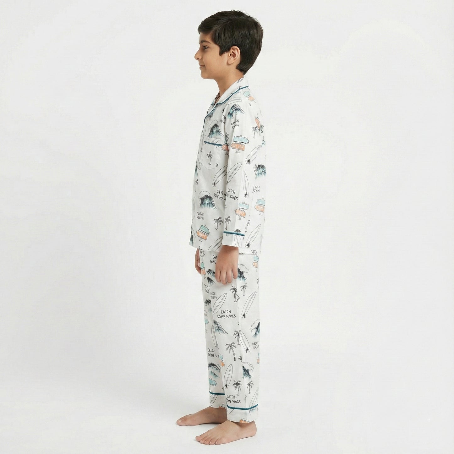 Boys’ White Breeze Co-Ord Sets with pant