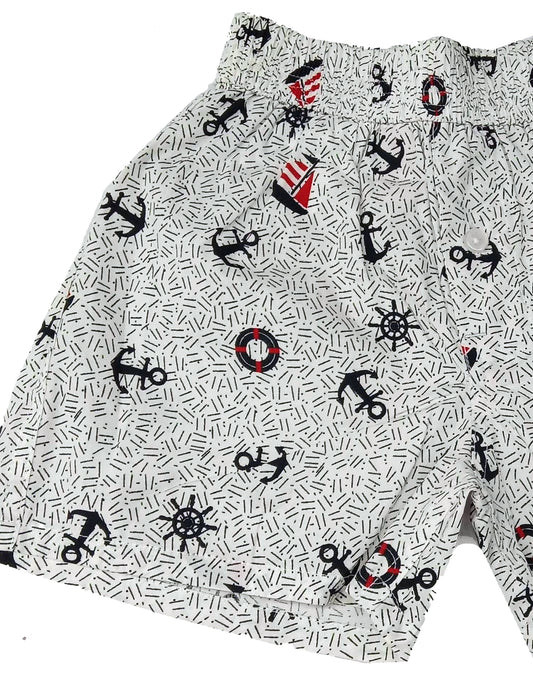 CLLING Unisex Kids Printed Cotton Shorts Set (Pack of 2) - Outer Space & Nautical Marine Print