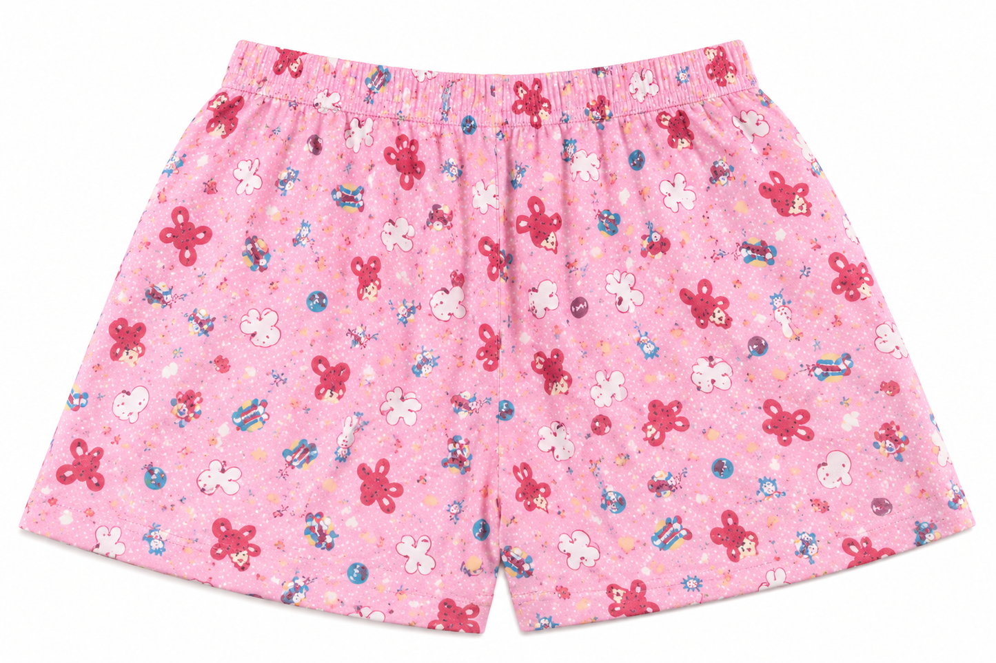 Kids Girl's Pink Printed Cotton Shorts