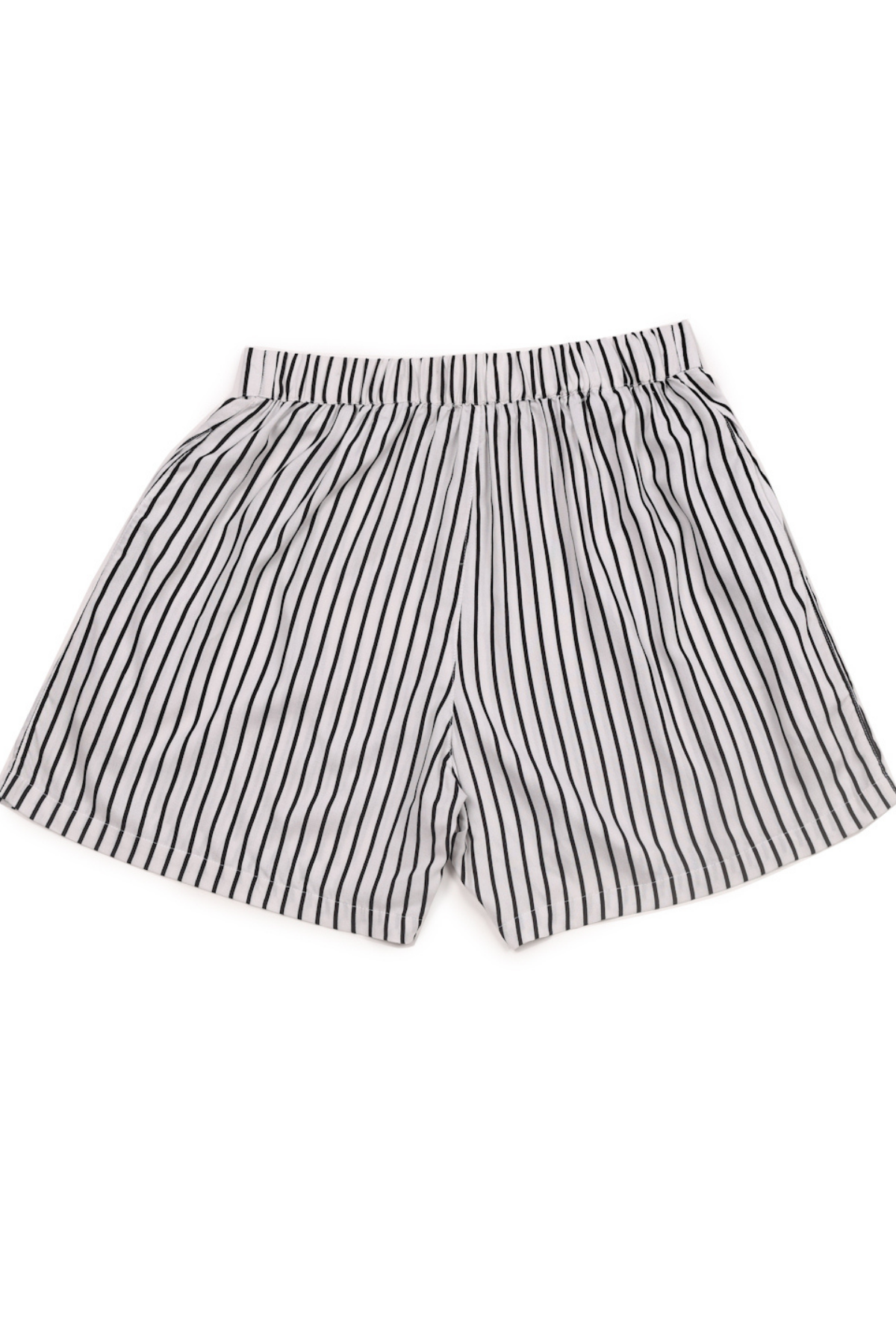 Women’s Cotton Black and White Stripe Printed Boxer Shorts