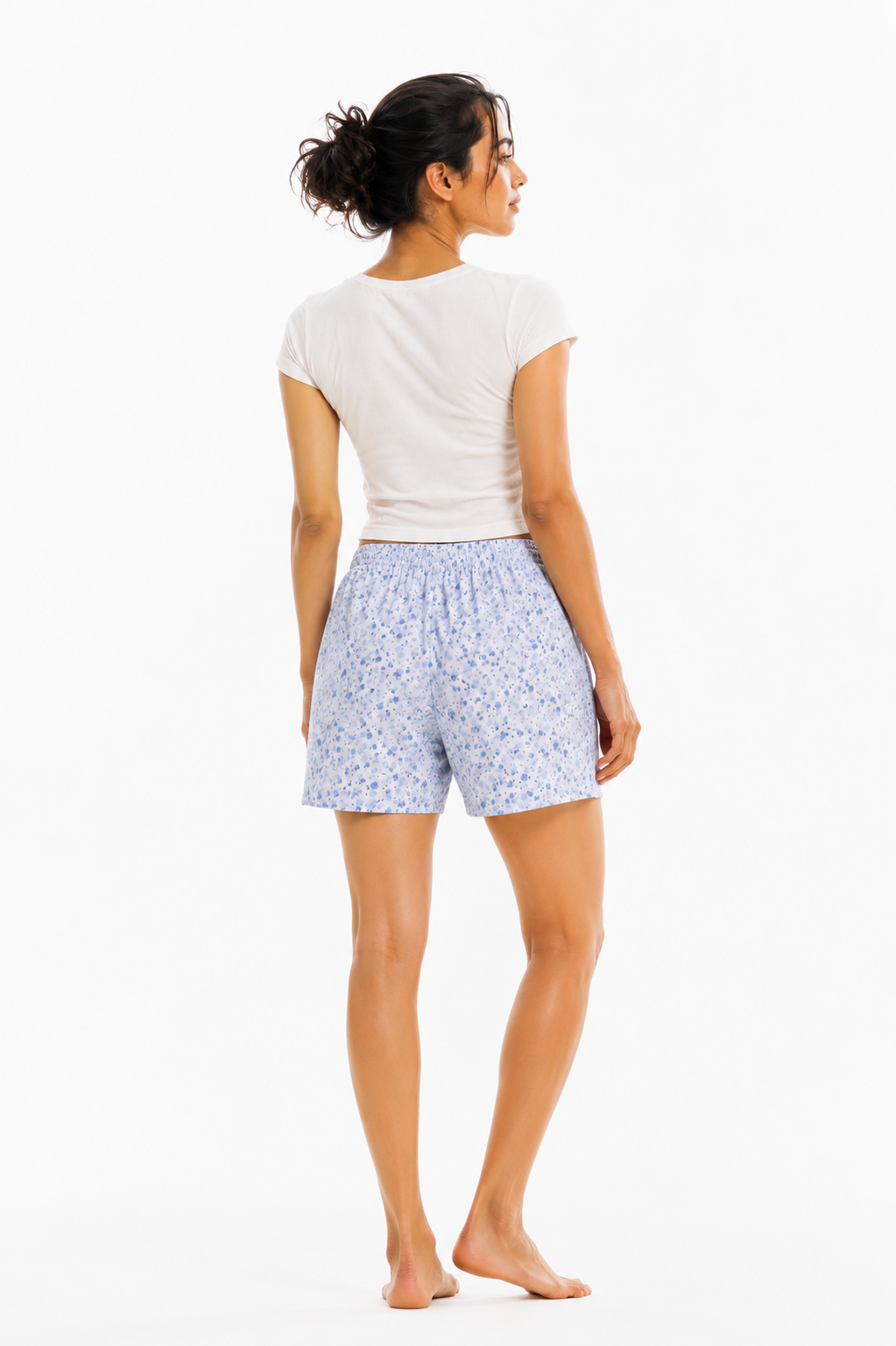 Women’s Cotton Blue Splash Printed Boxer Shorts