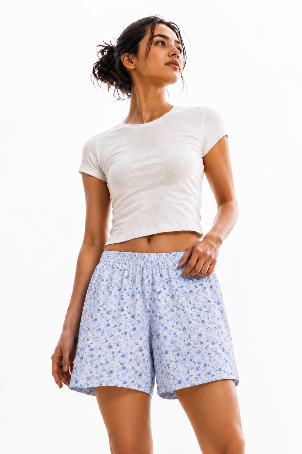 Women’s Cotton Blue Splash Printed Boxer Shorts