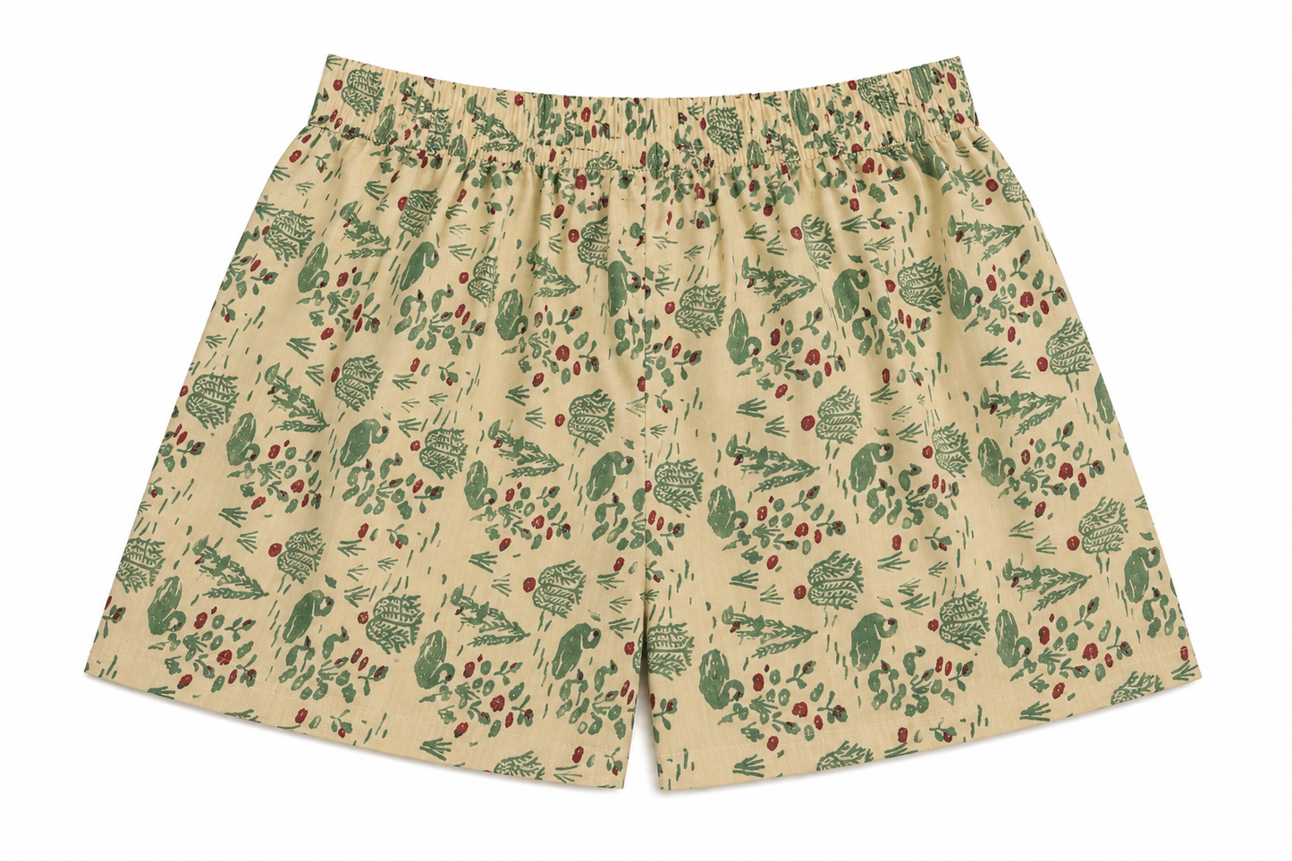 Women’s Cotton Green Floral Jaal Printed Boxer Shorts