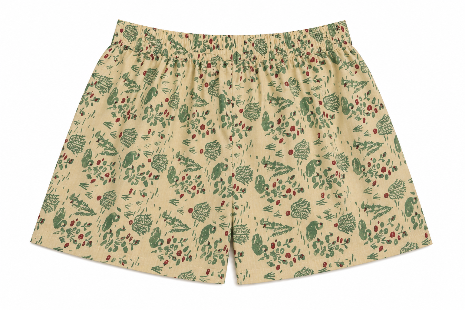 Women’s Cotton Green Floral Jaal Printed Boxer Shorts