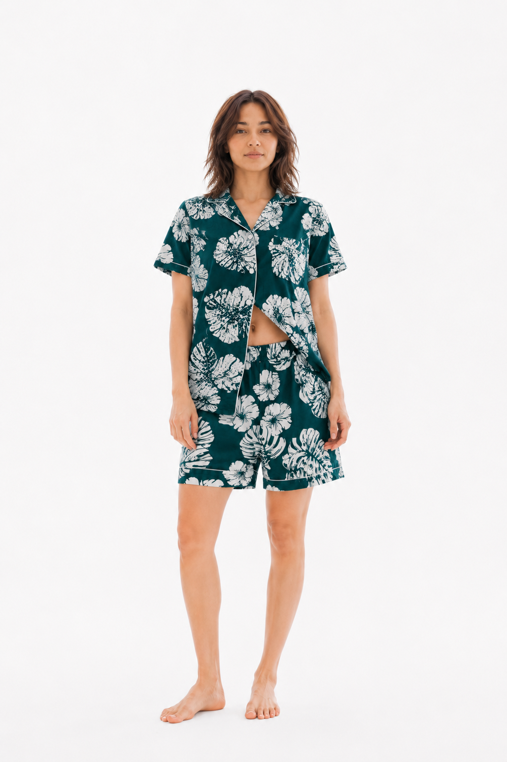 Women’s Cotton Green Floral Printed Co-ord Set