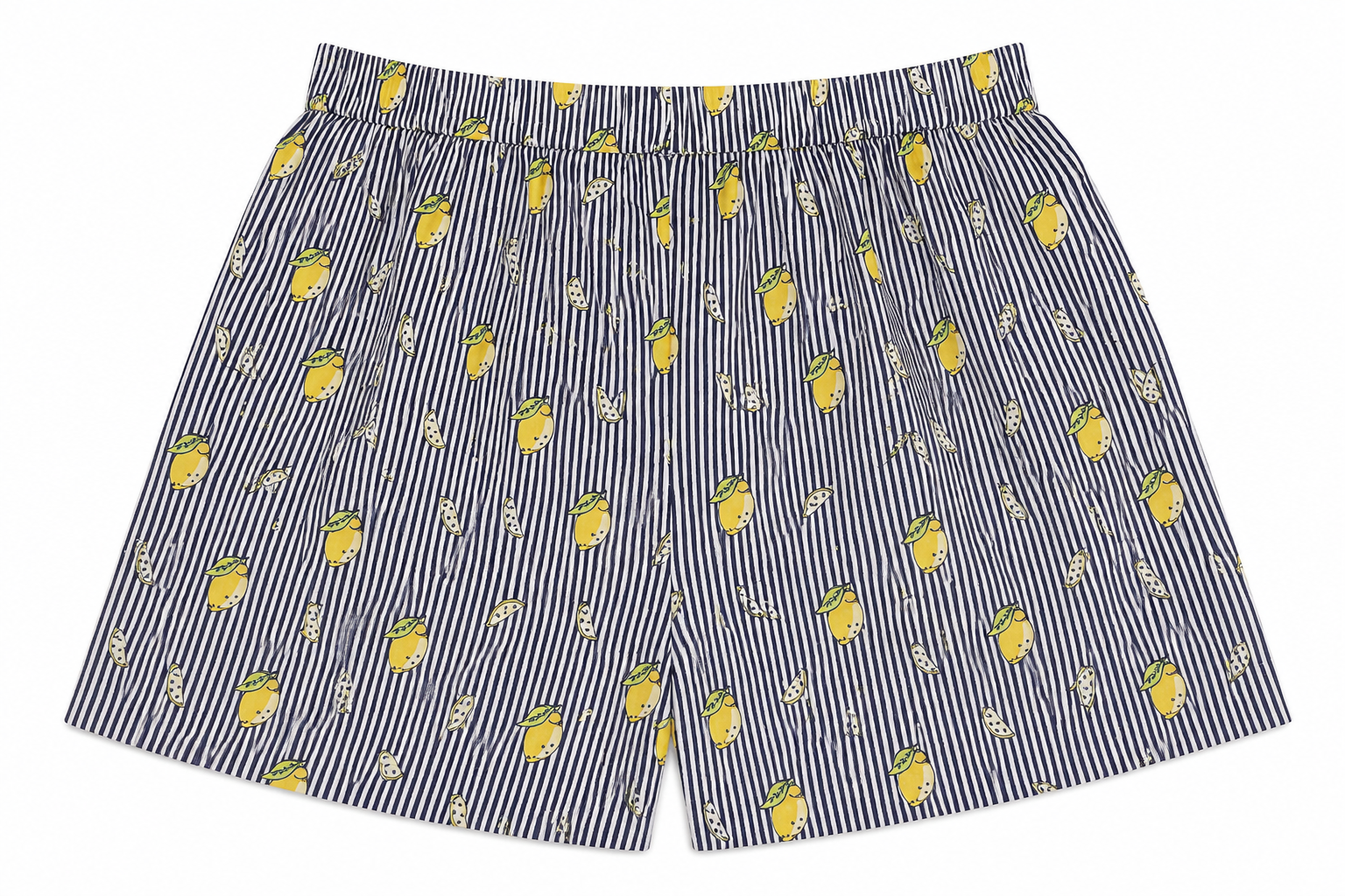 Women’s Cotton Lemon Stripe Printed Boxer Shorts