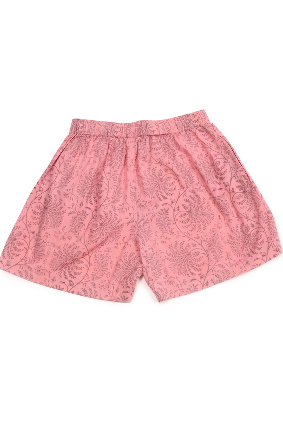 Women’s Cotton Pink Floral Jaal Printed Boxer Shorts