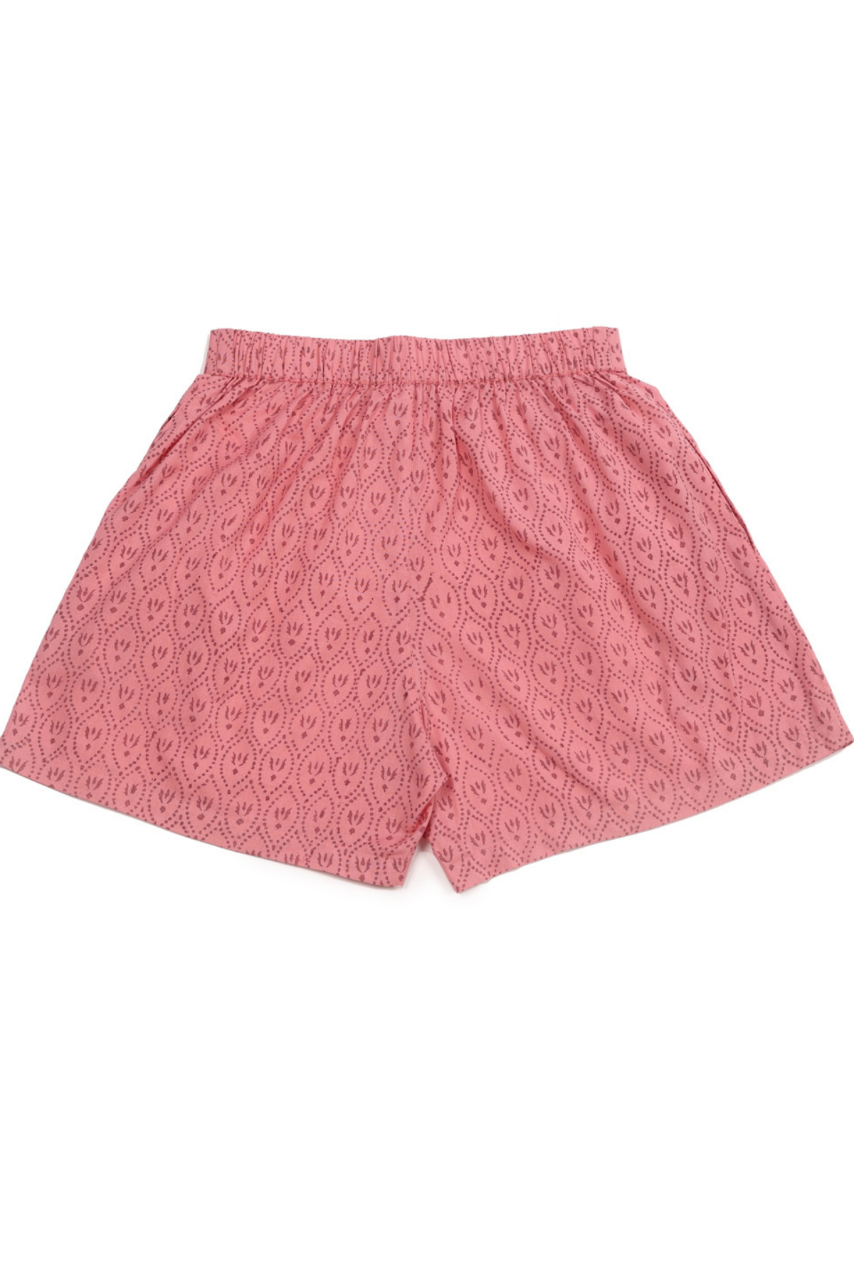 Women’s Cotton Pink Motif Jaal Printed Boxer Shorts