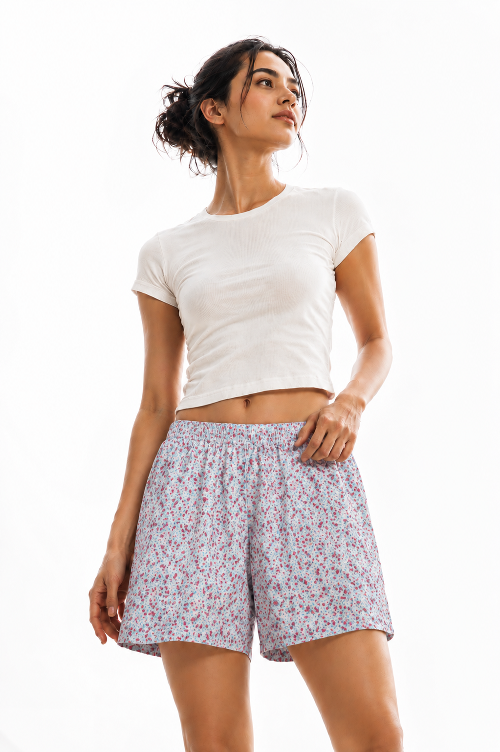 Women’s Cotton Pink Splash Printed Boxer Shorts