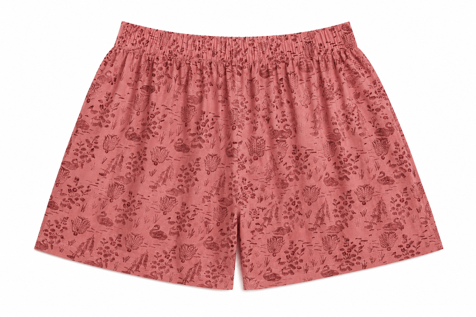 Women’s Cotton Rust Floral Printed Boxer Shorts