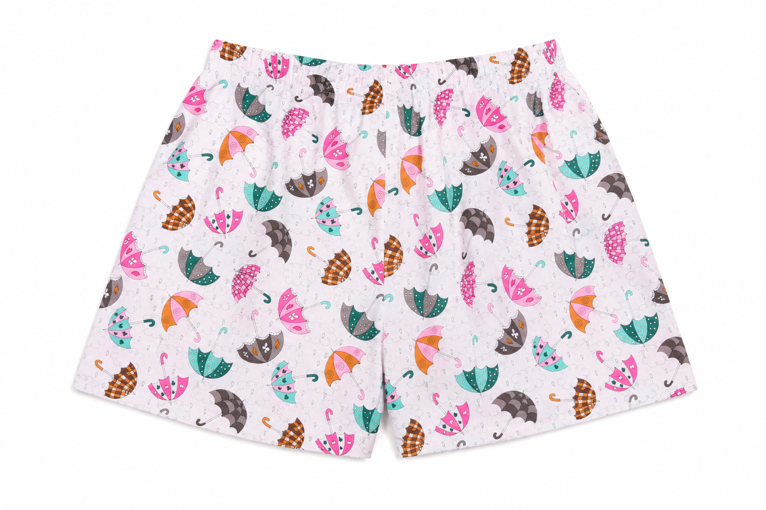 Women’s Cotton White Spring Printed Boxer Shorts