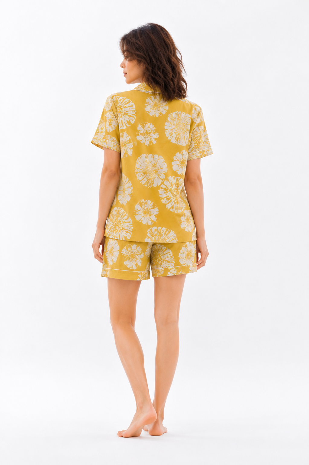 Women’s Cotton Yellow Floral Printed Co-ord Set