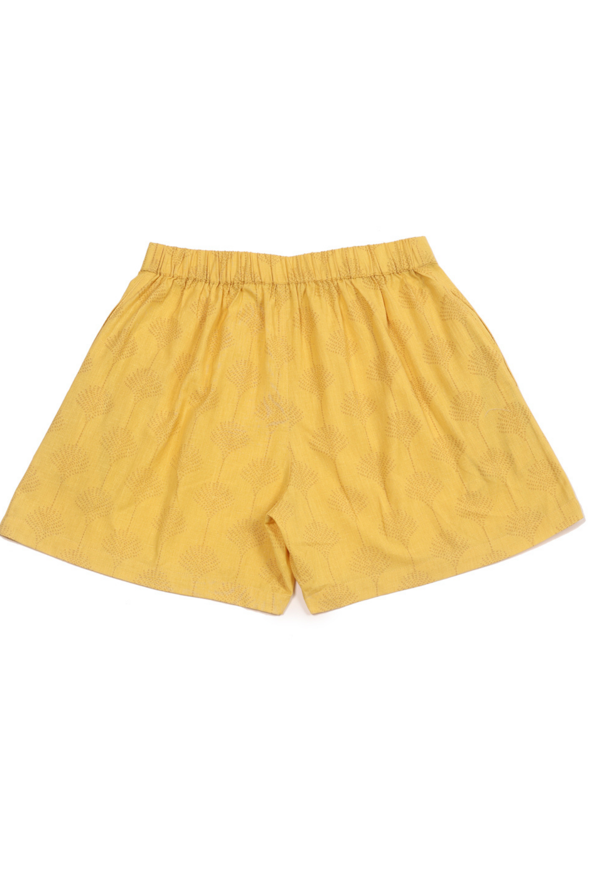 Women’s Cotton Yellow Motif Printed Boxer Shorts