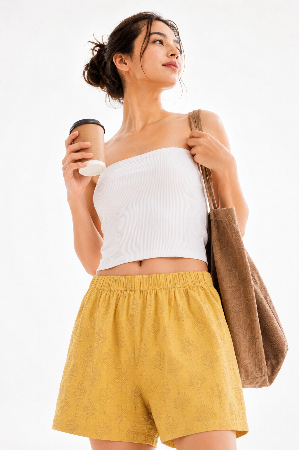Women’s Cotton Yellow Motif Printed Boxer Shorts