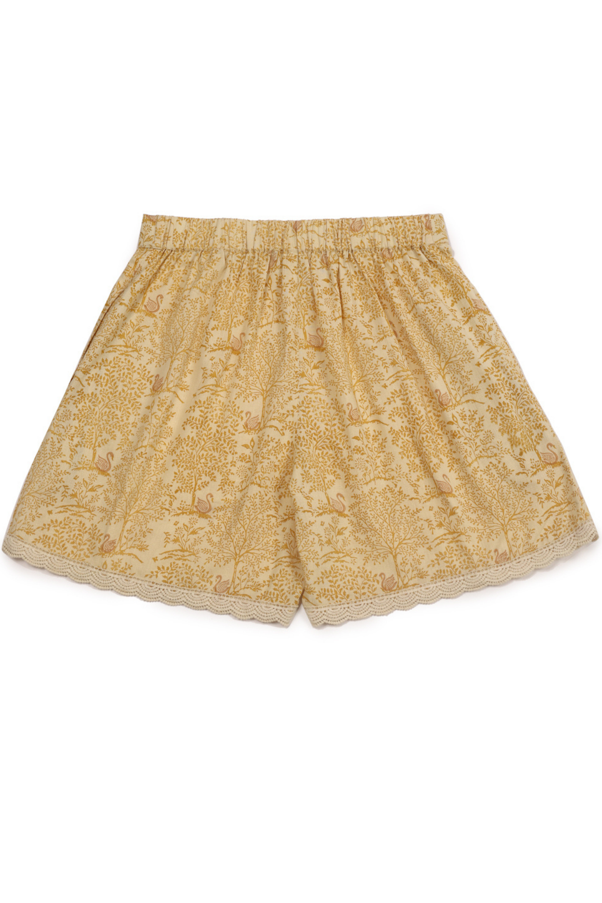 Women’s Cotton Yellow Swan Jaal Printed Boxer Shorts